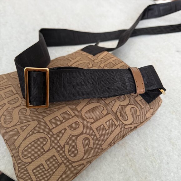 Versace 1020745 La Medusa Canvas Fabric Logo Crossbody All over Bag - Picture 10 of 16